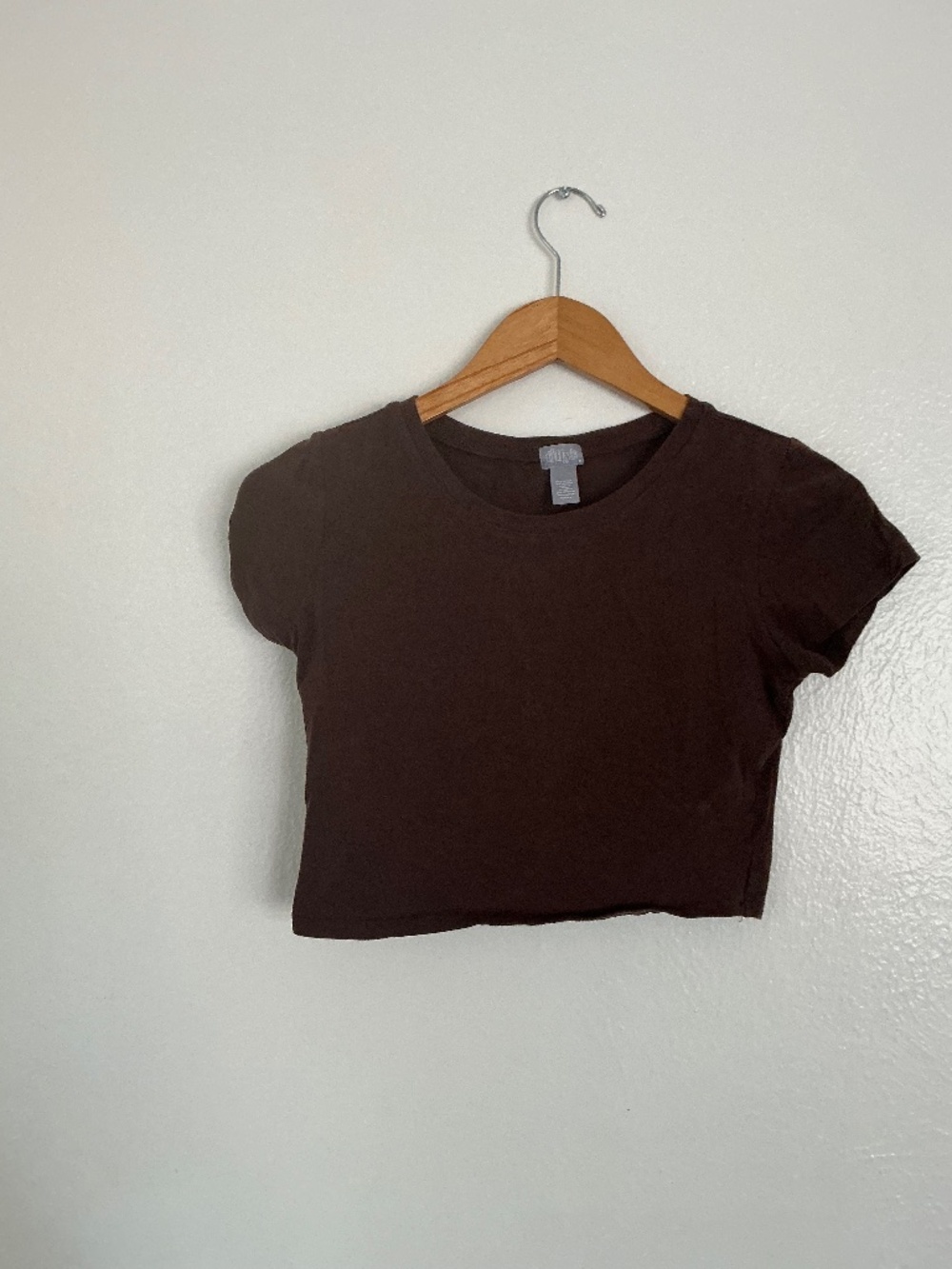Tilly's Brown Basic Crop Top Sz M